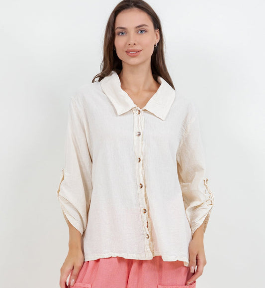 Sloanne Button-Up 100% Cotton Gauze