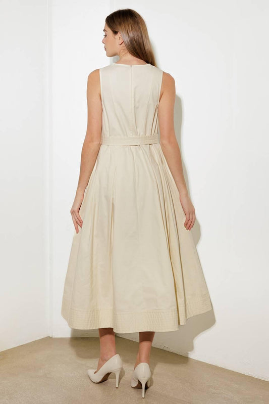 OVER THE WATERS WOVEN MIDI DRESS