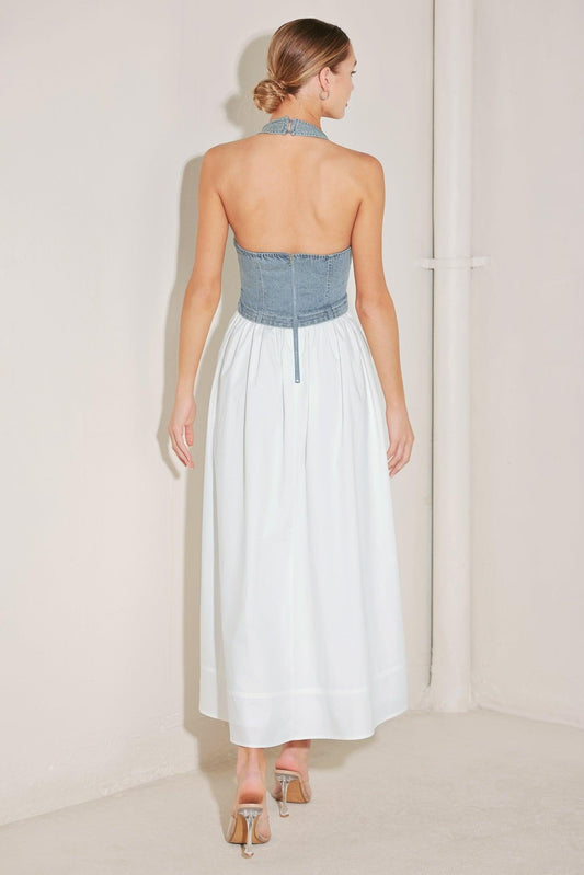CITY TO COAST WOVEN MIDI DRESS