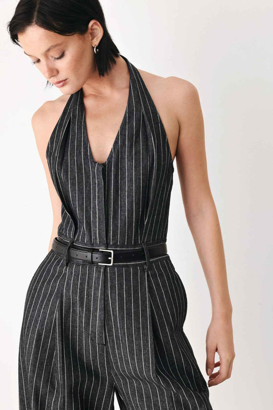 EXECUTIVE NOIR FLOW WOVEN JUMPSUIT