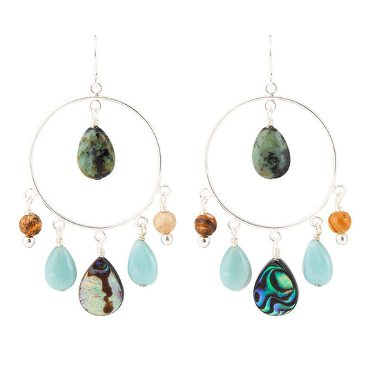 Ajo Abalone Sterling Silver Circle Earrings