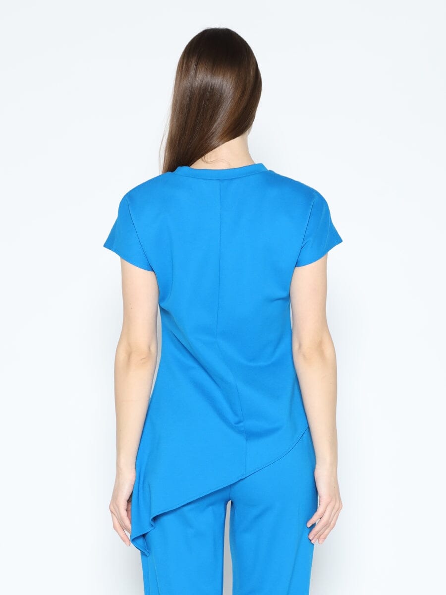 Asymmetric Cut Ruched-Side Top