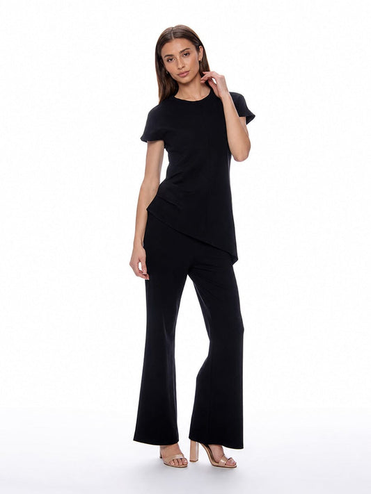 Gracia Fashion Women's Asymmetric Cut Ruched-Side Top