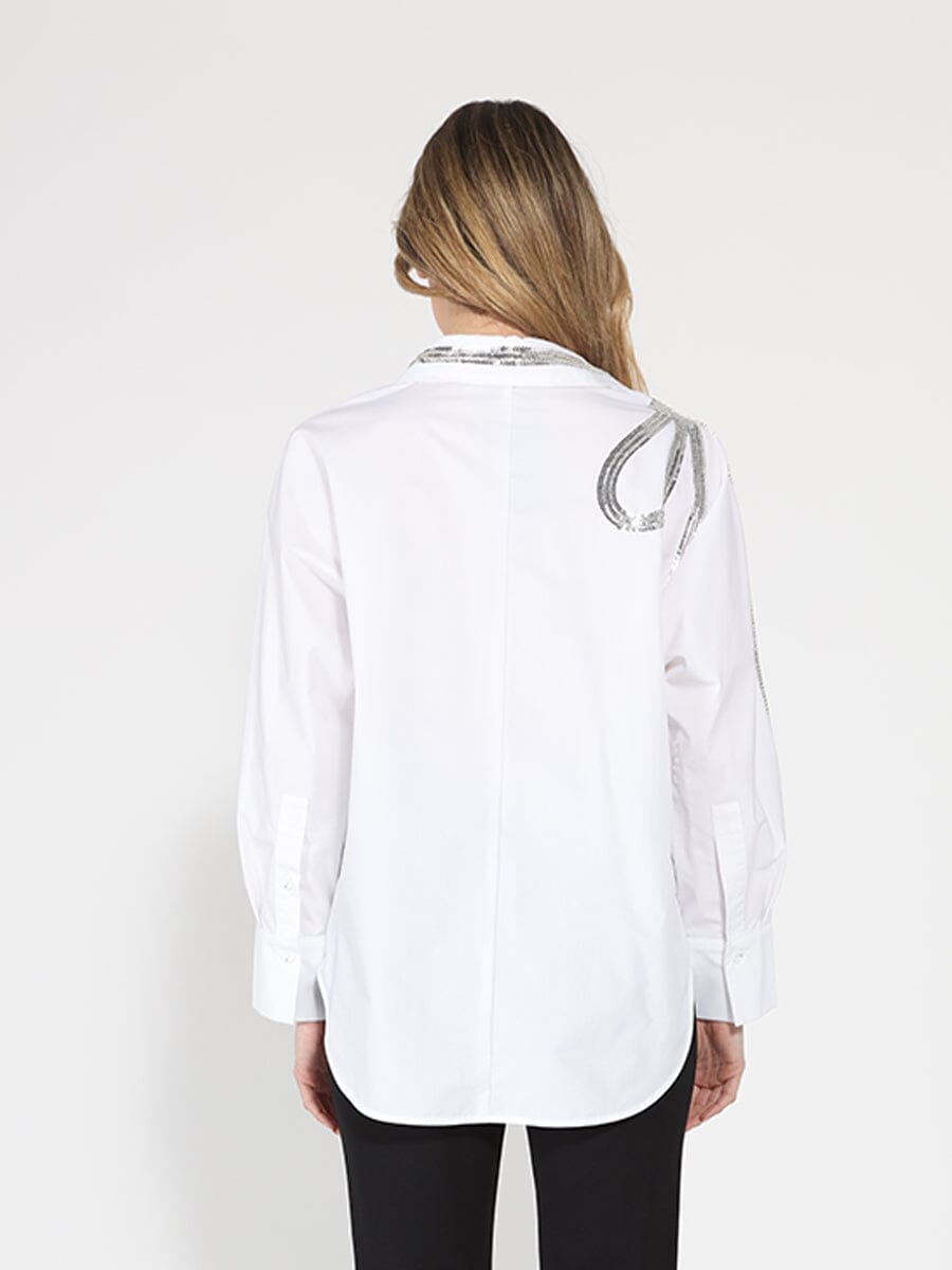 Long Sleeve Shirt Button Down Sequin Embellished