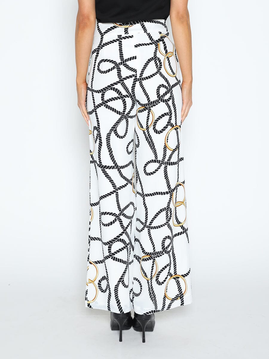 Rope and Ring Print Wide Pants