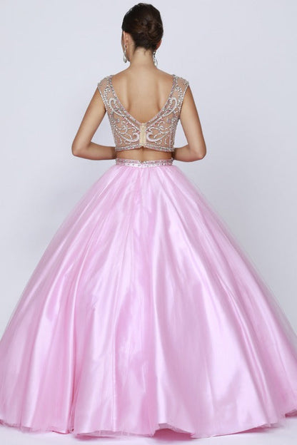 Juliet 338 Quinceanera Dress 2-Piece Bateau Neckline Cap Sleeve