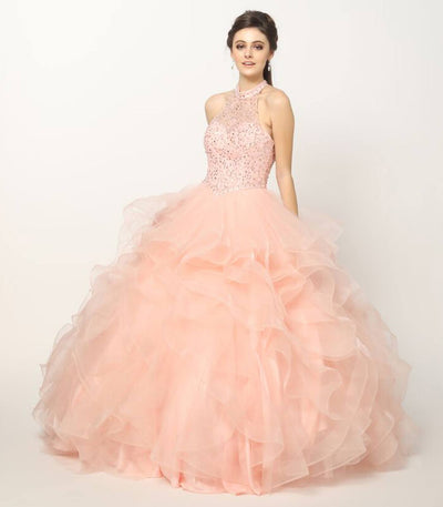 Juliet 1420 Crystal Beading Layered Tulle Skirt Quinceanera Dress