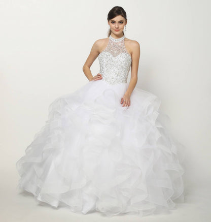 Juliet 1420 Crystal Beading Layered Tulle Skirt Quinceanera Dress
