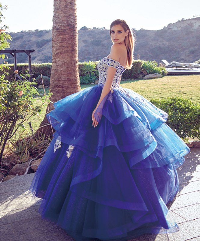Juliet 1432 Dress Quinceanera Ball Gown Metallic Embroidery Glitter Tulle