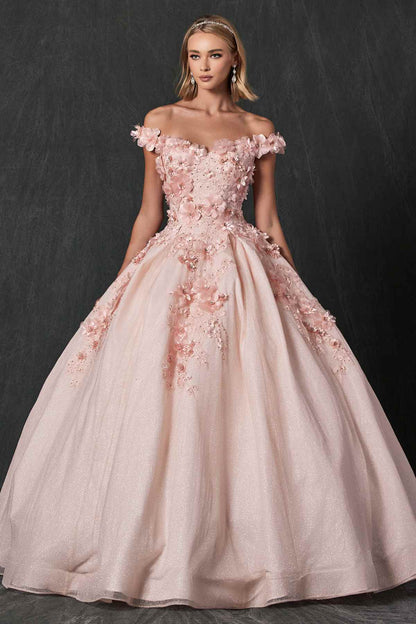 Juliet 1433 Dress Quinceanera Ball Gown 3D Floral Embroidered