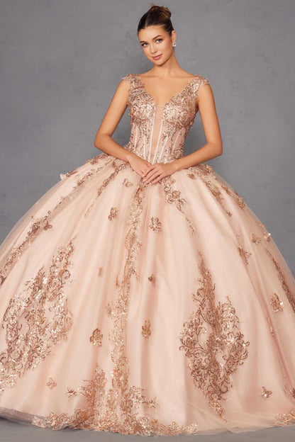 Juliet JT1485J Off the Shoulder Cinderella Quinceanera Ball Gown