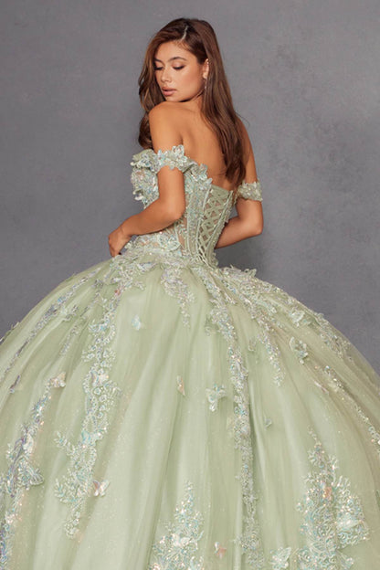Juliet JT1485J Off the Shoulder Cinderella Quinceanera Ball Gown