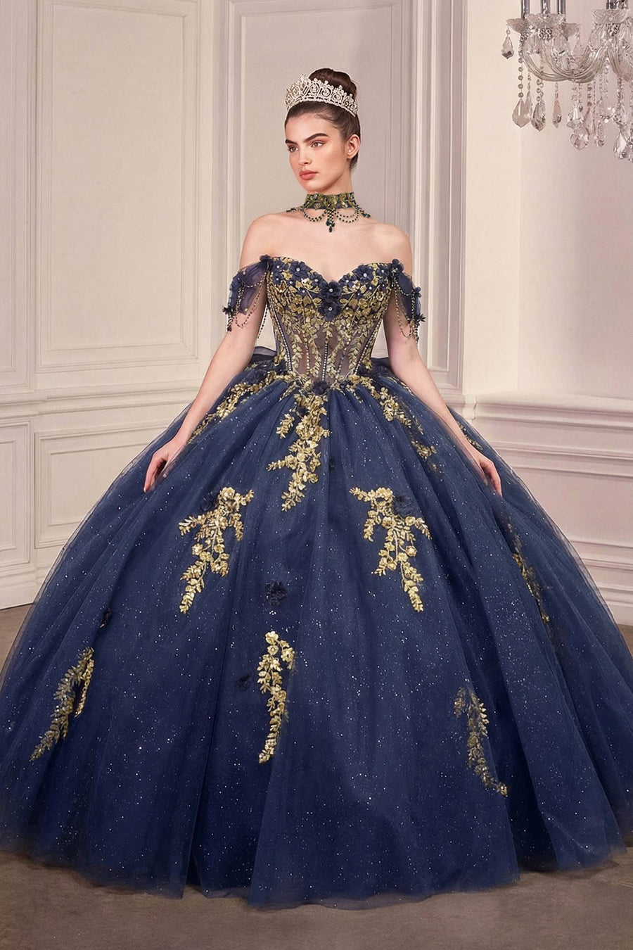 Ladivine 15728 Off Shoulder Quinceanera Ball Gown
