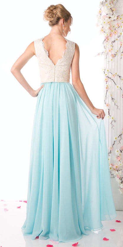 Cinderella Divine 1965 Sleeveless Dress V-Neck Embroidered Bodice