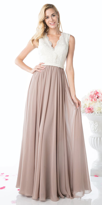 Cinderella Divine 1965 Sleeveless Dress V-Neck Embroidered Bodice