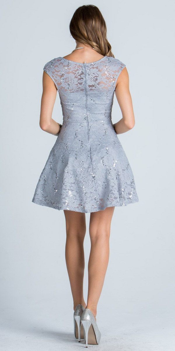 OFERTA - Vestido corto negro con mangas de encaje La Scala 24111