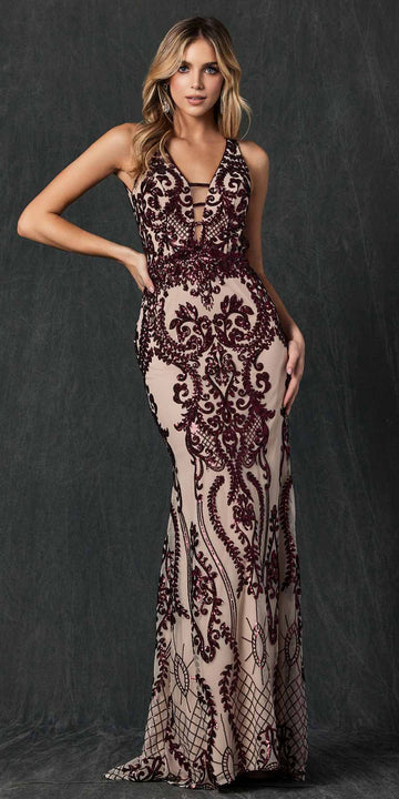 Nude / Burgundy