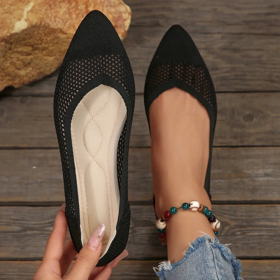 Mesh Point Toe Flat Slip-Ons
