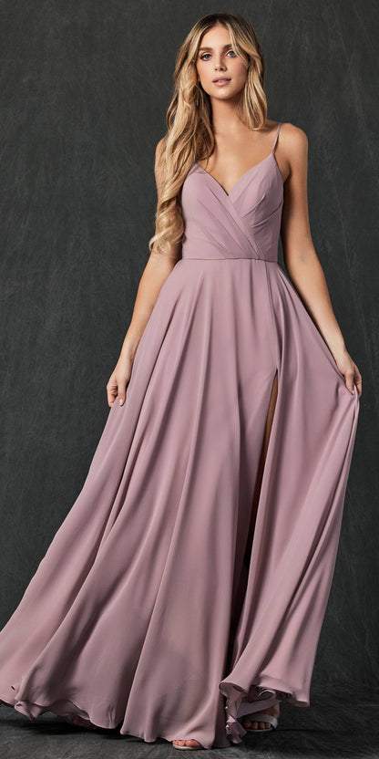 Juliet 263 Spaghetti Strap Long Formal Dress