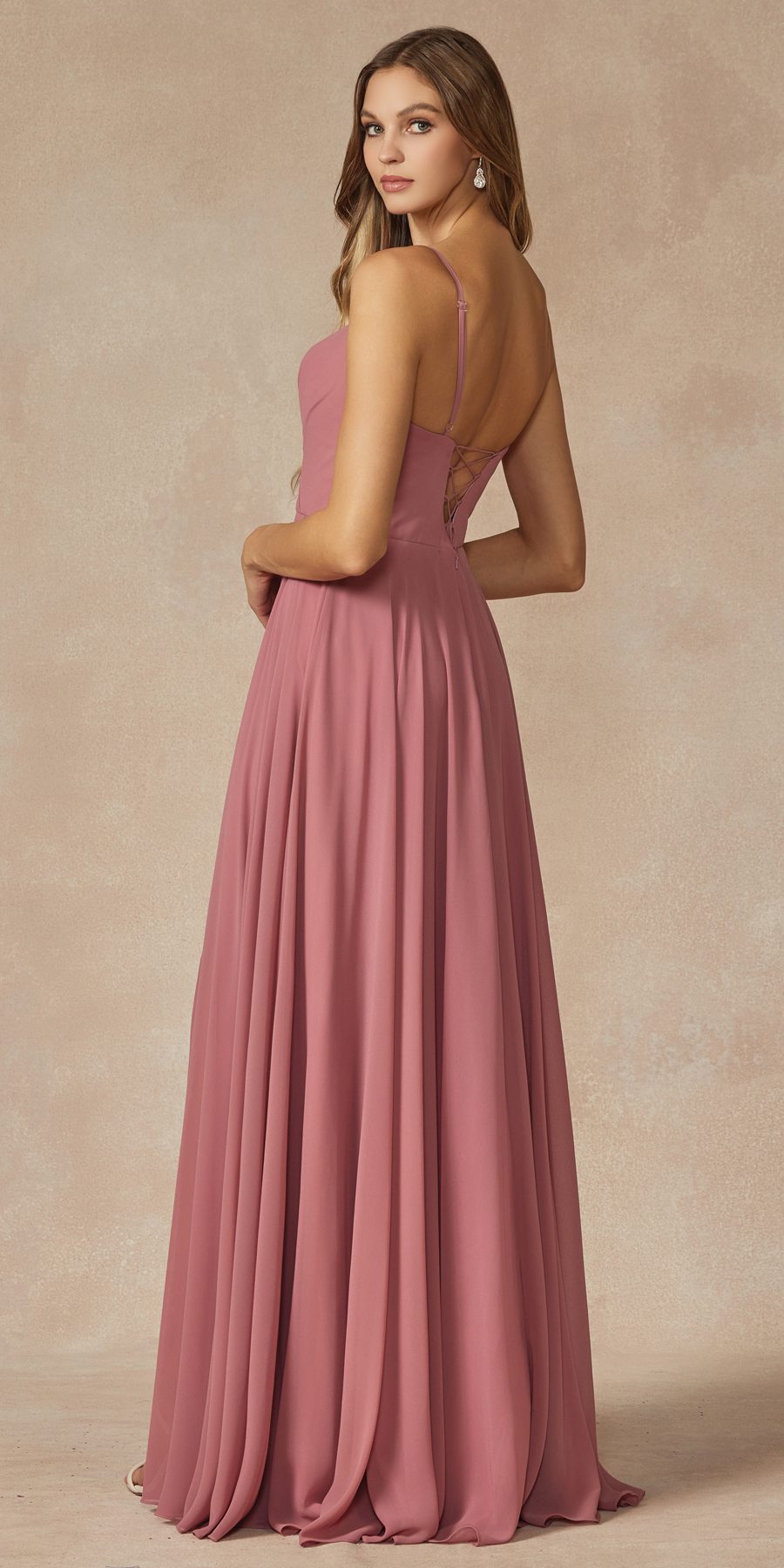 Juliet 263 Spaghetti Strap Long Formal Dress