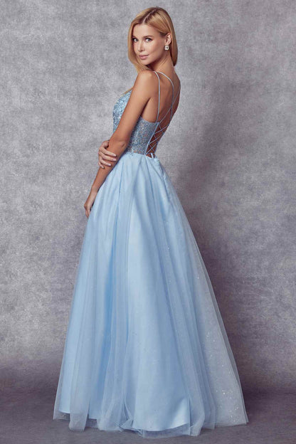 Juliet 268 Embroidered Sparkle Tulle Ball Gown