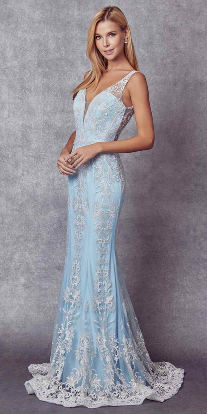 Juliet 277 Fancy Glitter Design Tulle Mermaid Dress
