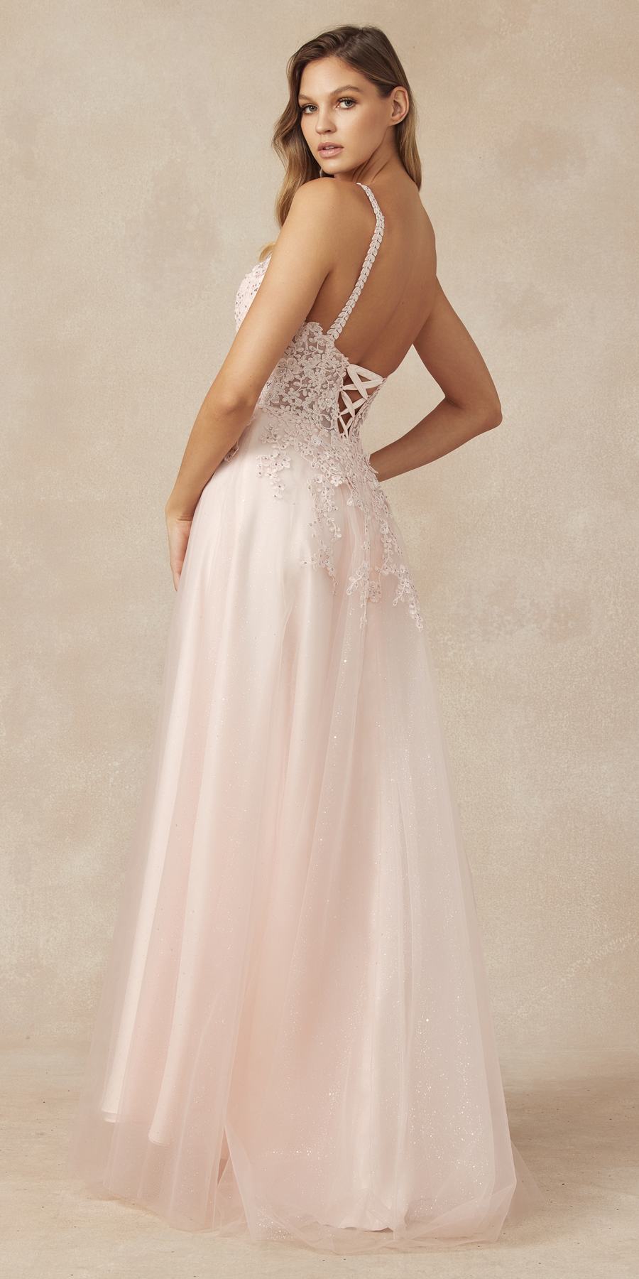 Juliet 283 3D Flowers Embroidered Tulle Glitter Skirt High Slit