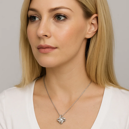 Knot Necklace With Cubic Zirconia Stones