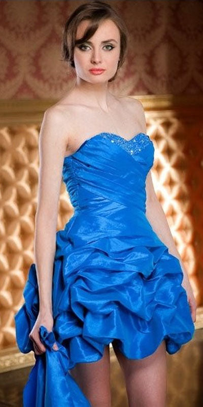 LIQUIDACIÓN - Vestido corto sin tirantes fruncido Cinderella Divine 3054 (Talla XL)