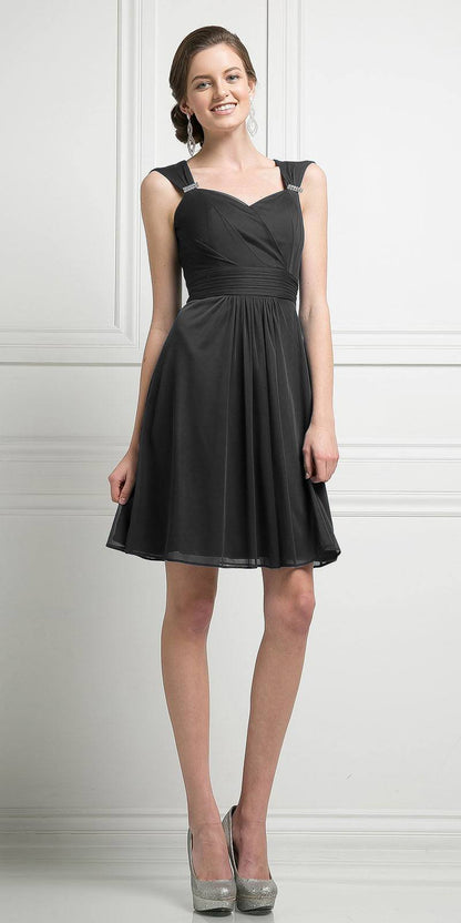 CLEARANCE - Cinderella Divine 3832 Chiffon Sweetheart Neckline Short Dress (Size S)