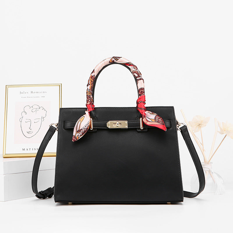 Leather Handbag with Detachable Shoulder Strap