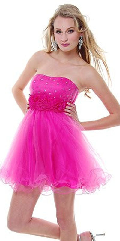 REBAJAS - Vestido corto de tul de corte A Cinderella Divine 414 (Talla 6)