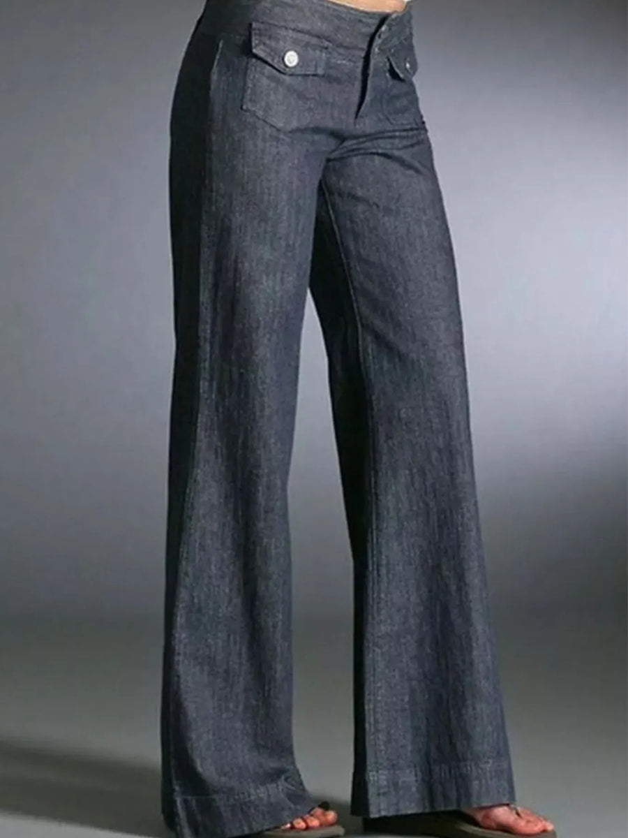 Full Size High-Waisted Wide-Leg Wash Jeans Plus Size