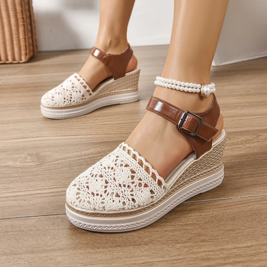 Round Toe Wedge Sandals
