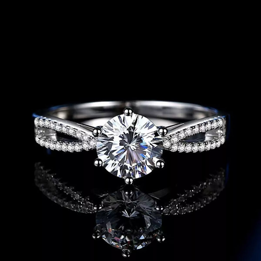 1 Carat Moissanite 925 Sterling Silver Ring