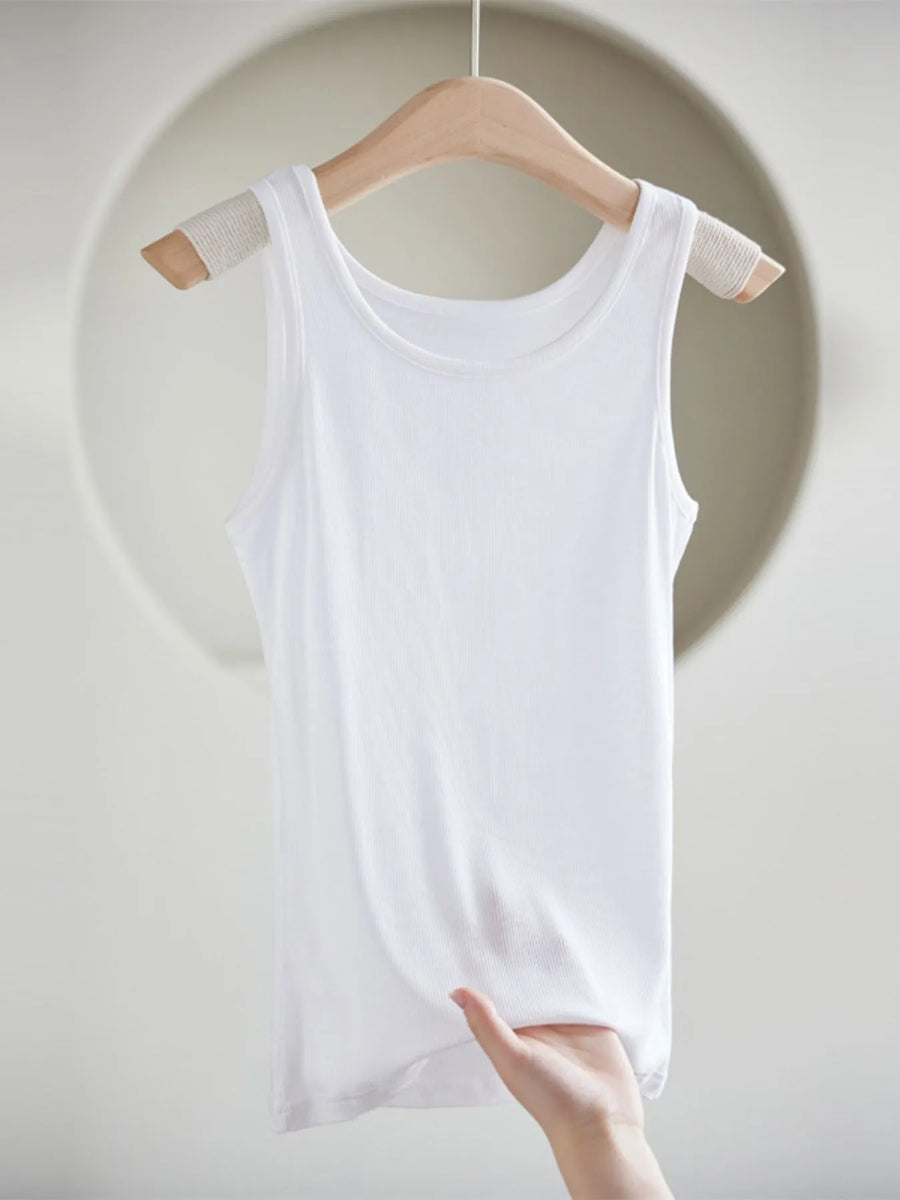 Round Neck Wide Strap Tank
