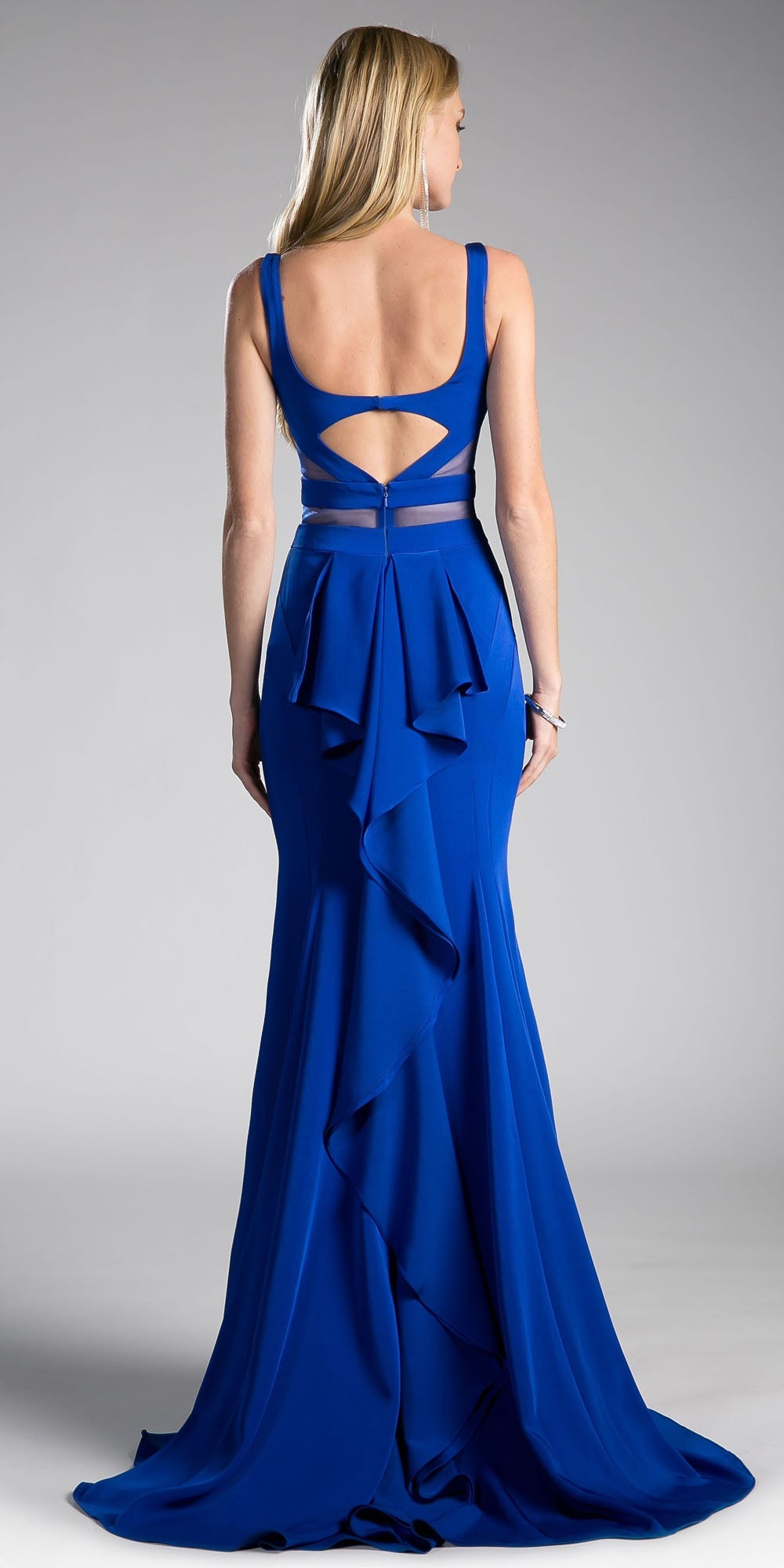 Cinderella Divine 62454 Vestido de jersey ajustado con espalda recortada con volantes