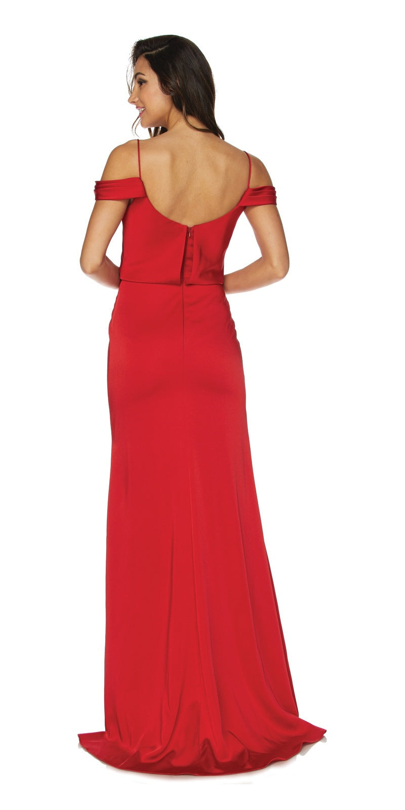 Juliet 641 Vestido largo con hombros descubiertos y tirantes finos