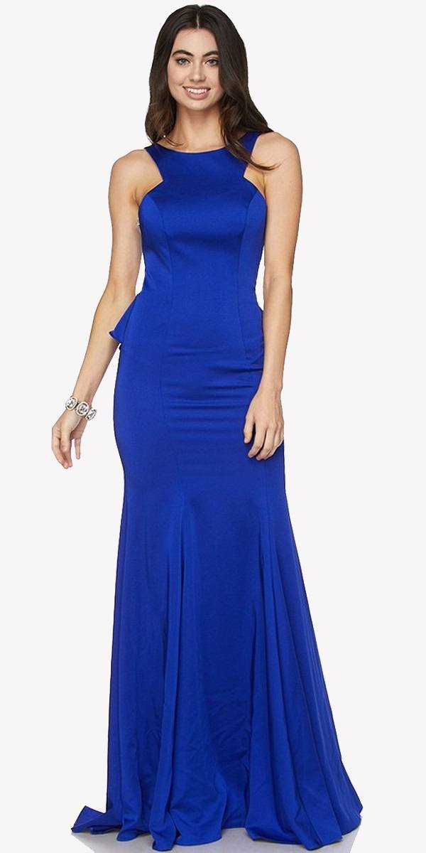 Vestido de Noche Ajustado y con Vuelo Juliet 645 con Espalda Recortada y Volantes