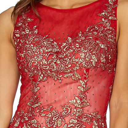 Juliet 656 Sleeveless Appliqued Mermaid Gown Godets and Train