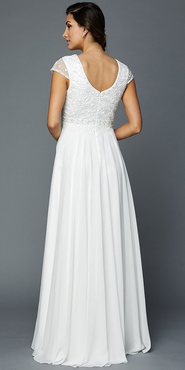 Vestido Largo Acampanado con Escote Corazón sin Mangas con Cuentas Juliet 657
