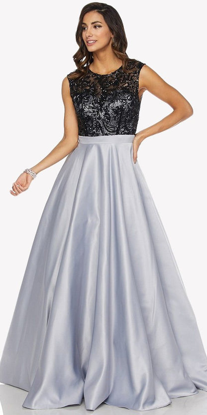 Juliet 661 Sleeveless Floor Length A-line Dress Keyhole Back