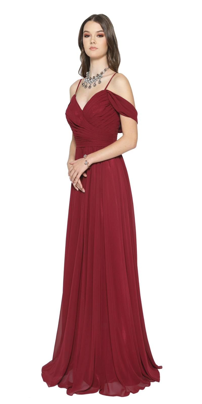 Juliet 676 Cold-Shoulder Formal A-line Dress