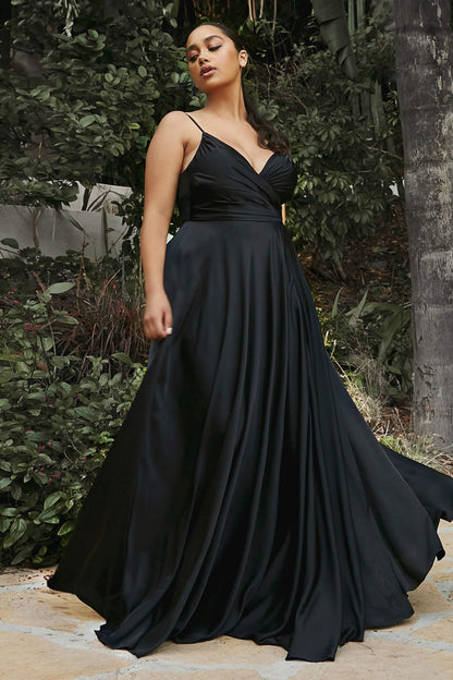 Ladivine 7485 Long Sweetheart Soft Satin A-Line Formal Dress