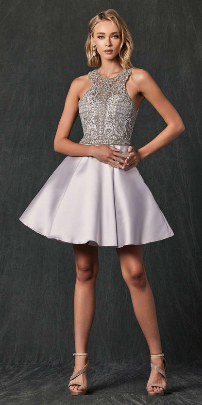 Juliet 779 Embellished Bodice Short Dress Sleeveless