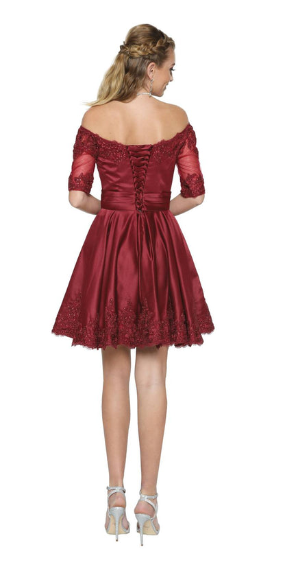 Juliet 804 Short Dress Off-Shoulder with Appliques