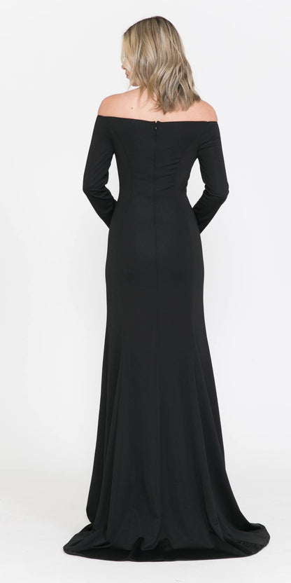 CLEARANCE - Poly USA | Ed Young 8378 Off-Shoulder Long Dress with Long Sleeves (Size M)
