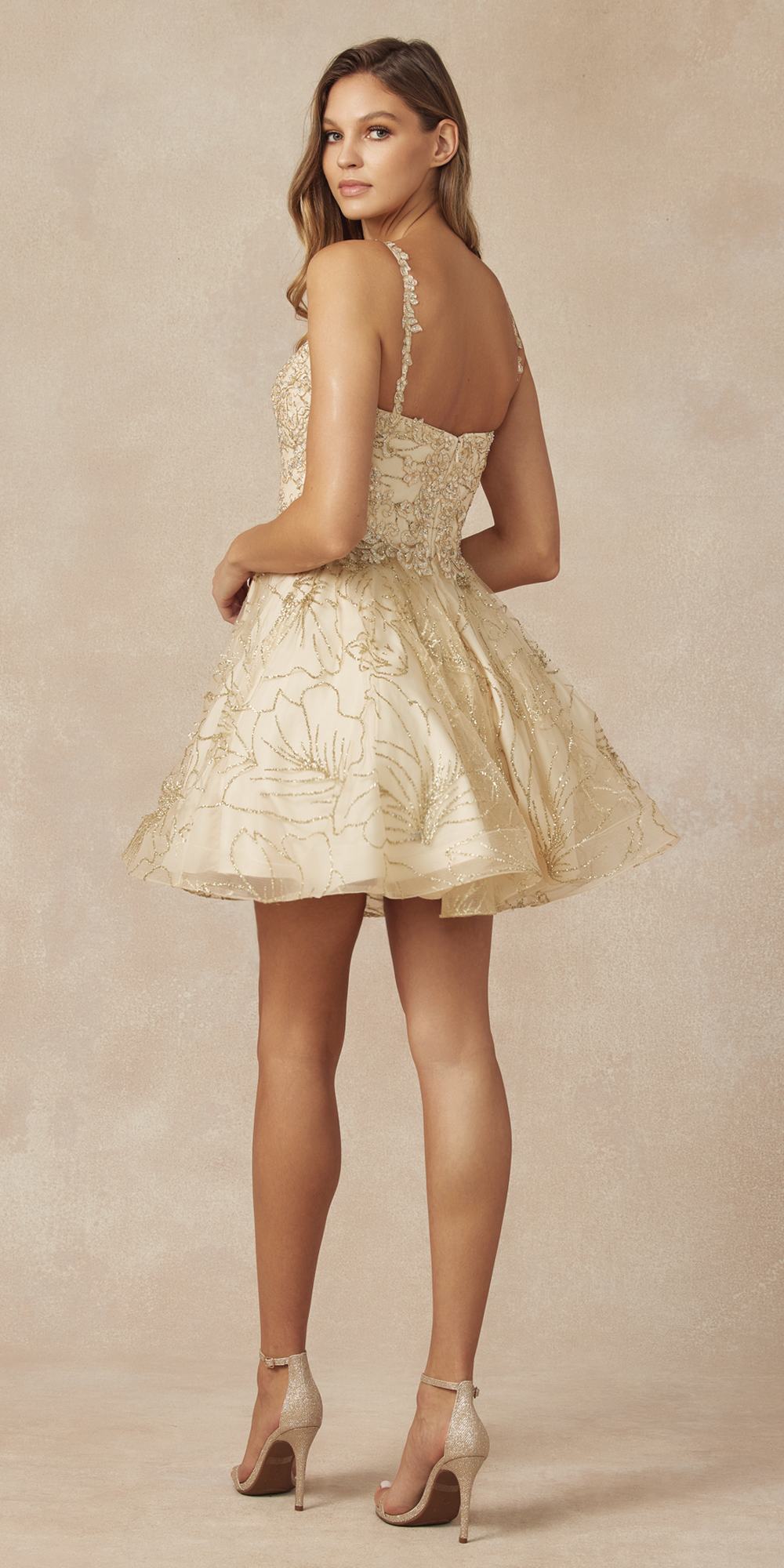 Juliet 838 Homecoming Short Dress Applique and Glitter