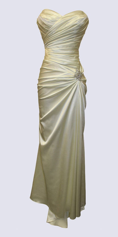 CLEARANCE - Cinderella Divine 8530 Satin Dress Ruched Bodice Sweetheart