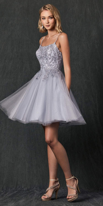 Juliet 860 Short Floral Applique BaDoll Dress